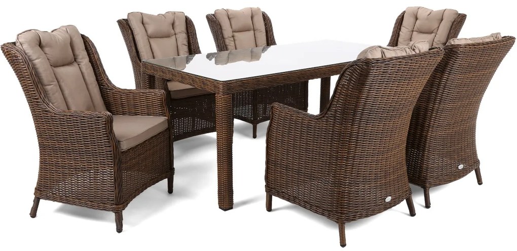 Záhradná jedálenská súprava KINGSTON 180 tmavohnedá