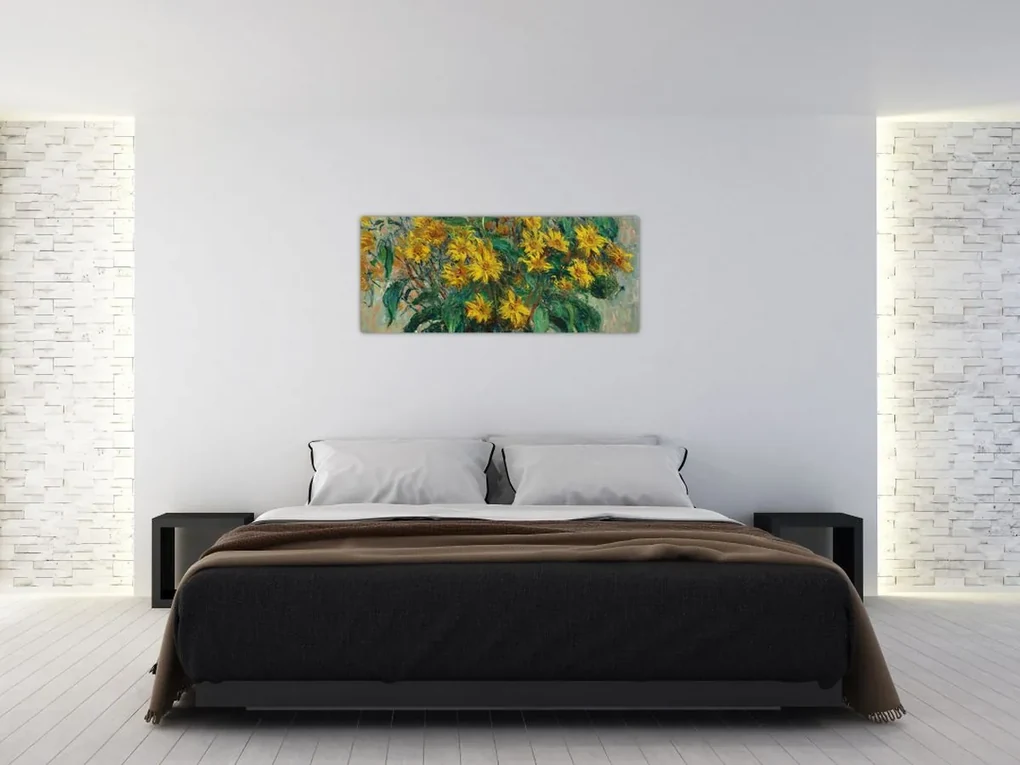 Obraz - Claude Monet, Jerusalem Artichoke Flowers, reprodukcia (120x50 cm)
