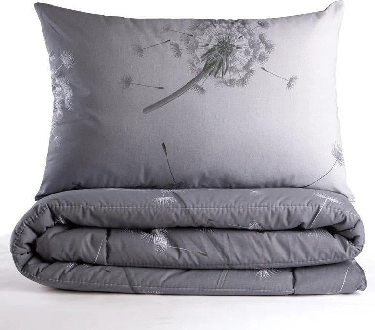 Letná sada periny a vankúša PÚPAVA šedá