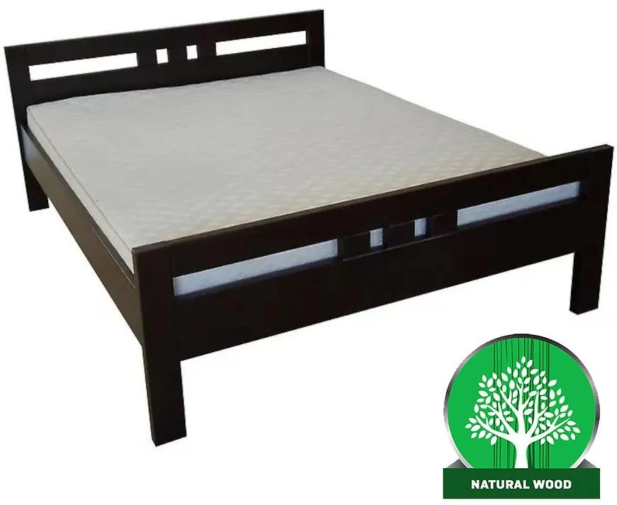 Posteľ Prezident 140x200 drevo jelša, farba wenge