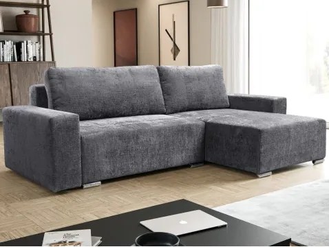 Rohová sedacia súprava Anafi, tmavo šedá látka%