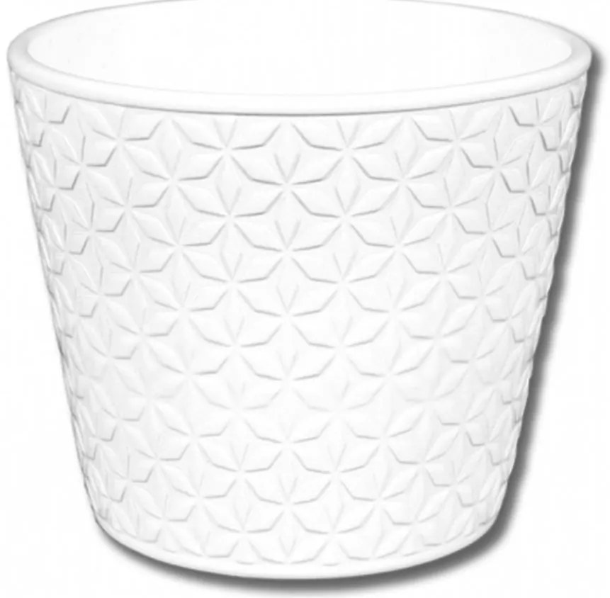 Obal  na kvetináč Daisy Sedmokráska 13cm biely lesk