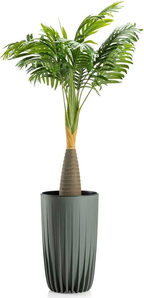 Květináč STRIPPED ECO III 25 cm šedo-zelený