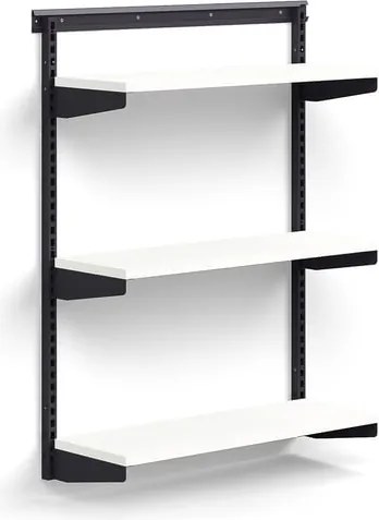 Nástenný regál RELY, základná sekcia, laminátové police, 1221x900x300 mm, antracit/biela