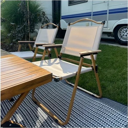 MI Kempingová stolička DREVO 78