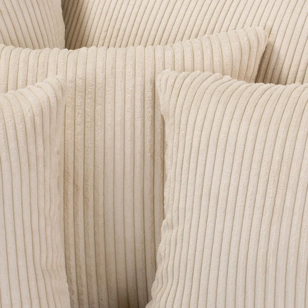 Krémovobiela menčestrová rohová pohovka (ľavý roh) Ariella – Ropez