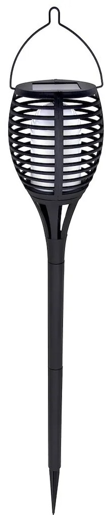 Exteriérové solárne zapichovacie svietidlo Flame, 1x čierne plastové tienidlo