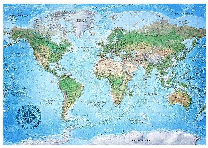 Artgeist Fototapeta - World Map: Traditional Cartography Veľkosť: 294x210, Verzia: Samolepiaca