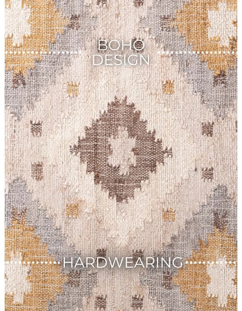 Krémový ručne tkaný jutový koberec 200x300 cm Roya Imani – Elle Decoration