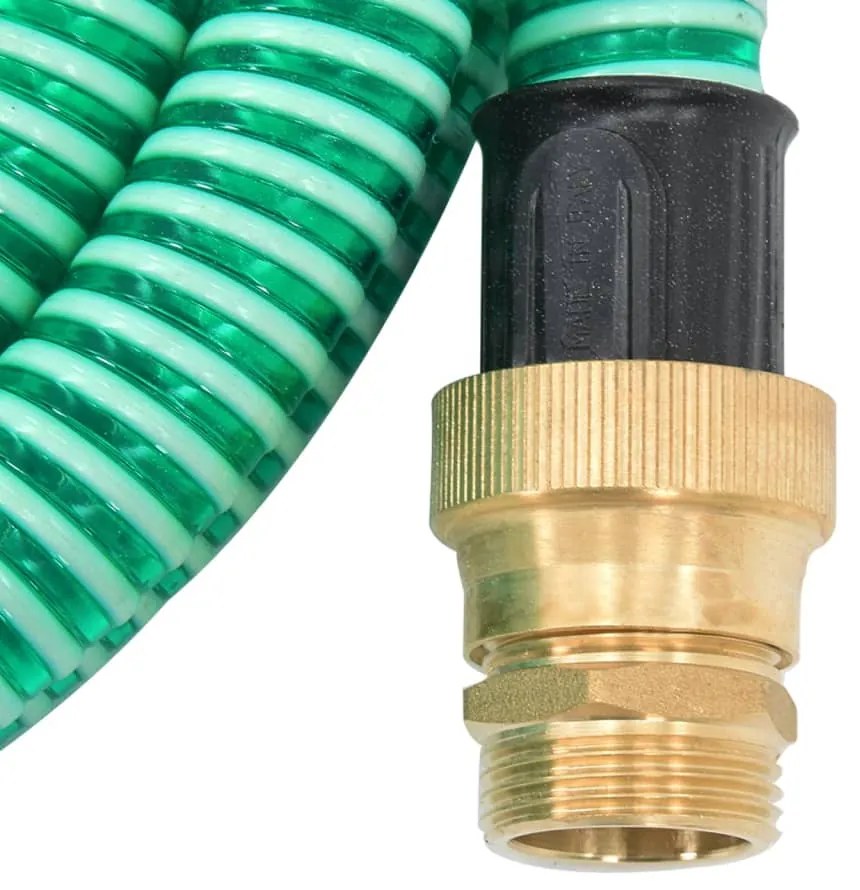 Odsávacia hadica s mosadznými spojkami, zelená 1,1" 15 m, PVC