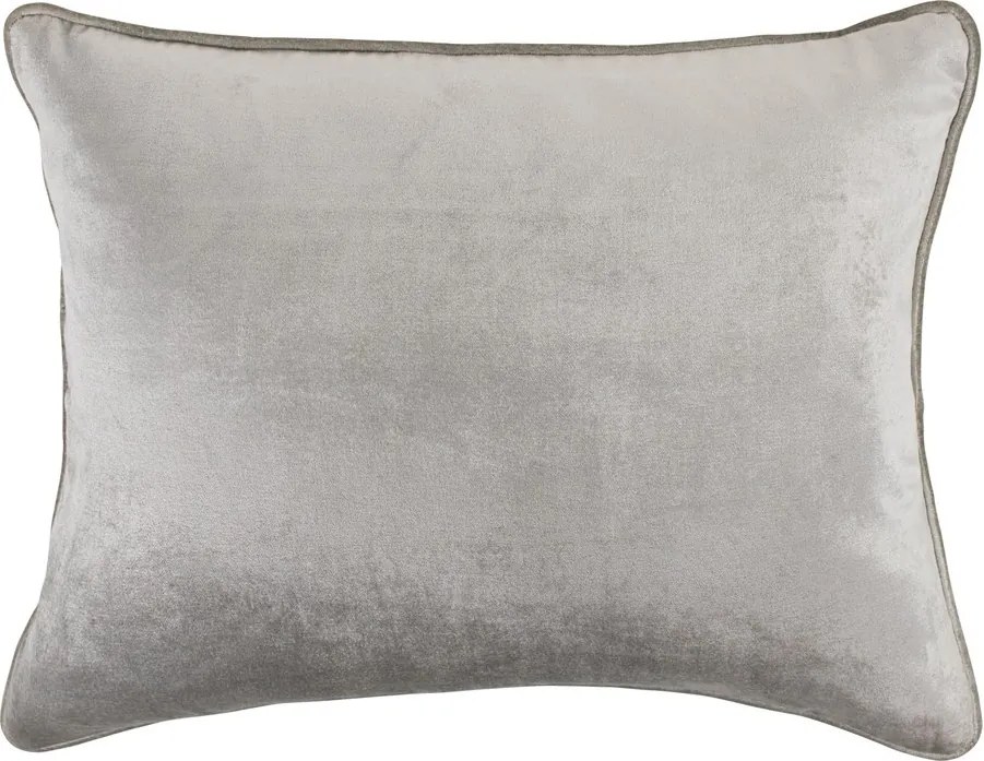Obdĺžnikový sivý zamatový vankúš Grey - 35 * 45 * 10cm