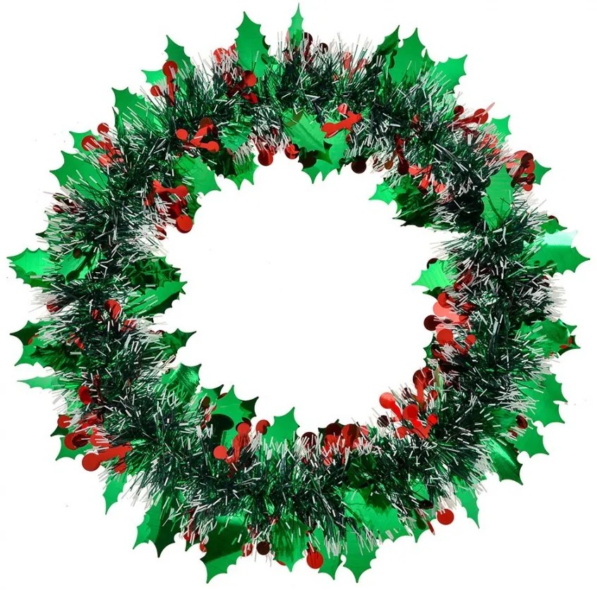 Vianočné dekorácie zelený veniec - Ø 35 cm