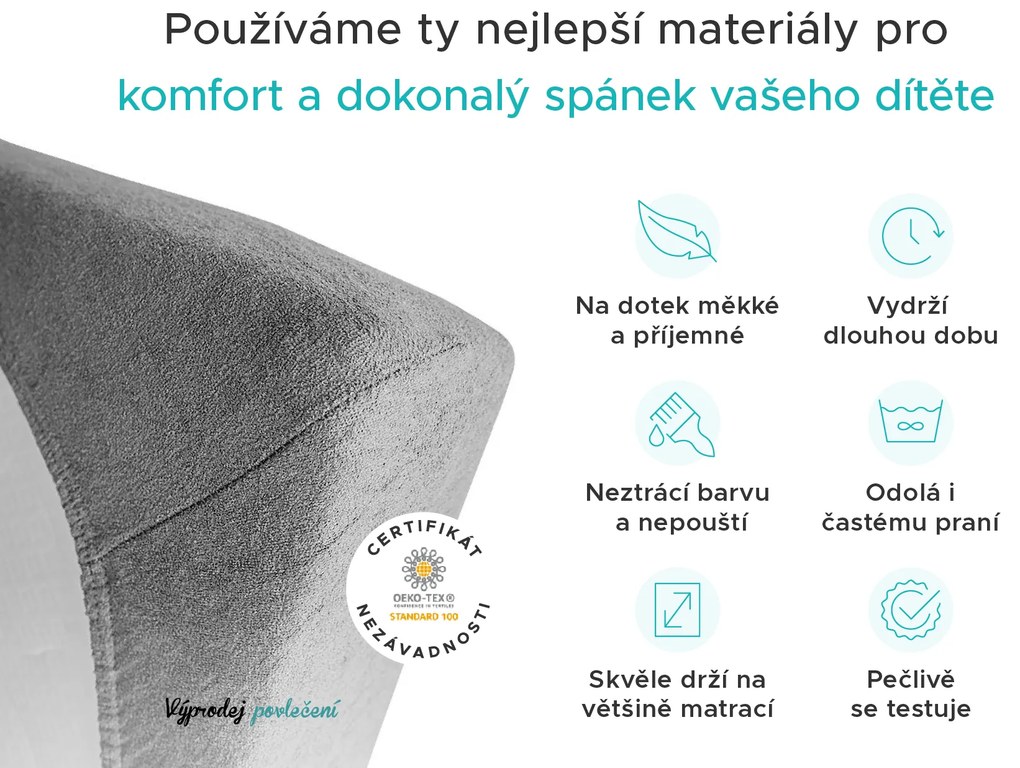 Froté plachta do detskej postieľky marhuľová 60x120 cm