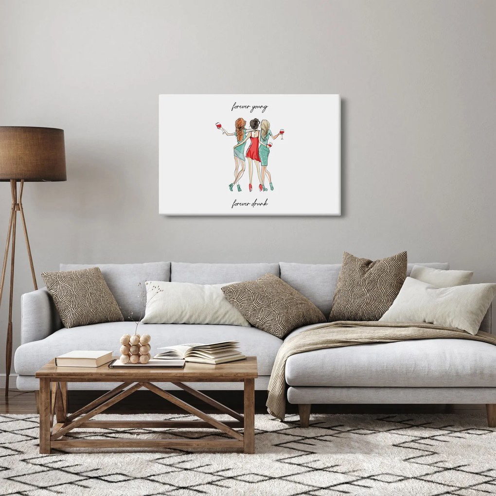 Obraz - Forever young, forever drunk (90x60 cm)