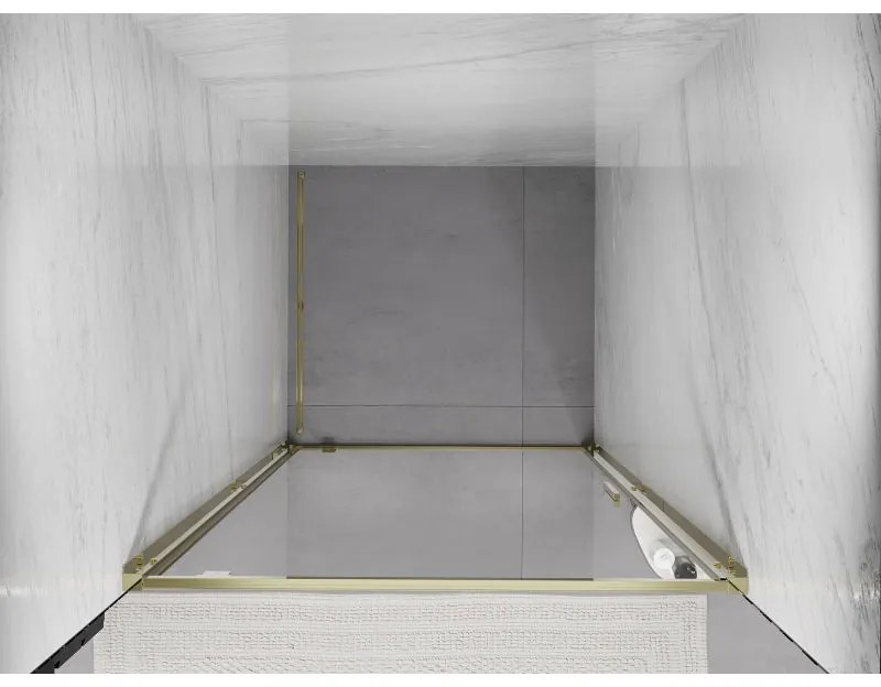 Mexen Exo, výklopné sprchové dvere 100 cm, číre sklo, zlatá, 8181-100-000-50-00