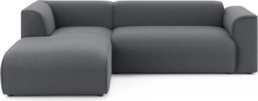 Tmavosivá rohová pohovka (ľavý roh/s leňoškou) Merid – Ropez