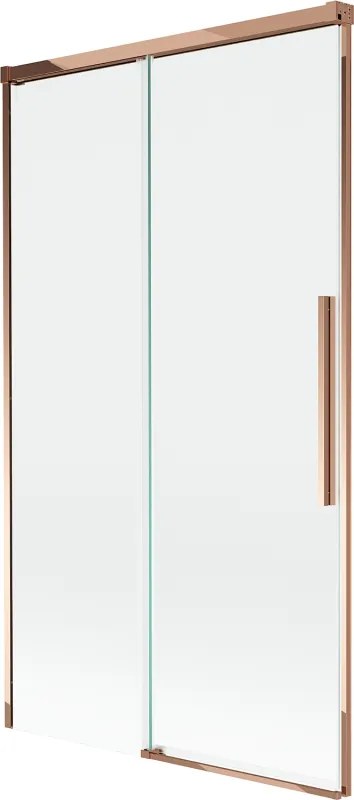 Mexen Rox, 2-krídlová posuvná vaňová zástena 100 x 150 cm, 8mm číre sklo, ružové zlato profil, 8C9-100-001-60-00