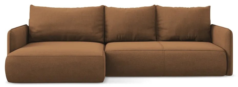 Oranžová rozkladacia/s úložným priestorom rohová pohovka (ľavý roh) Nanea – Makamii