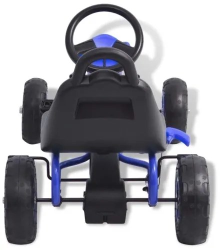 vidaXL Detská šľapacia motokára s pneumatikami, modrá-