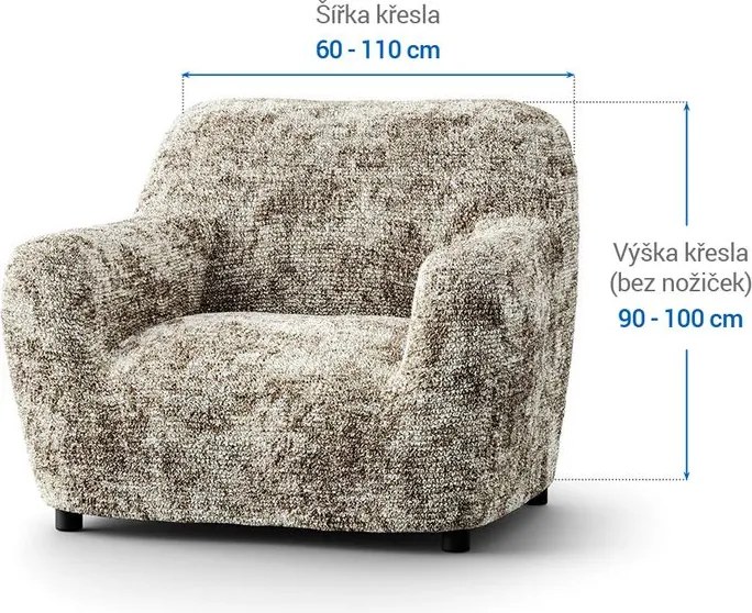 Bielastické poťahy MARMO béžové kreslo (š. 60 - 110 cm)