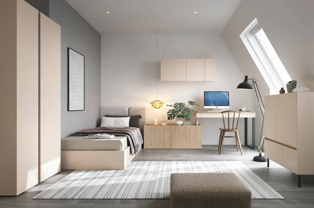 Posteľ Lucky 90x200 cm, béžová