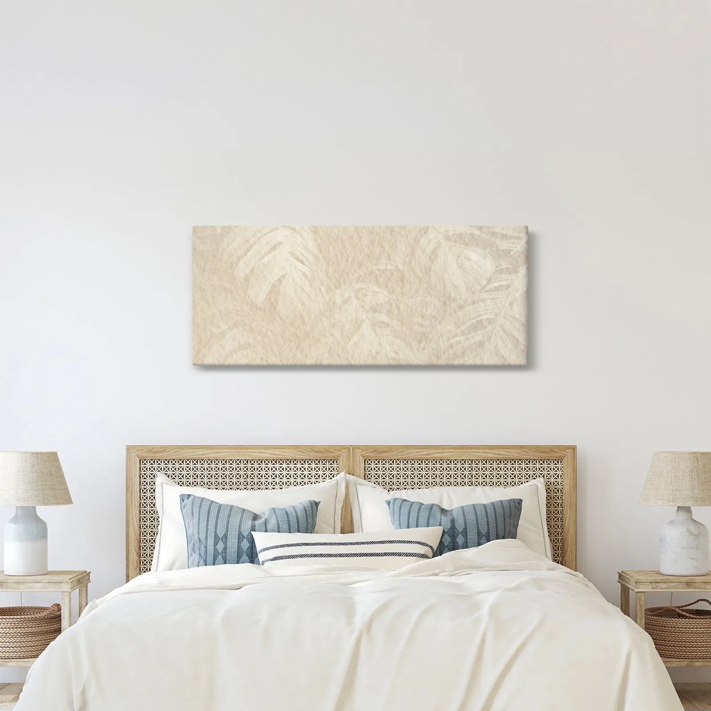 Obraz - Listy v textúre (120x50 cm)