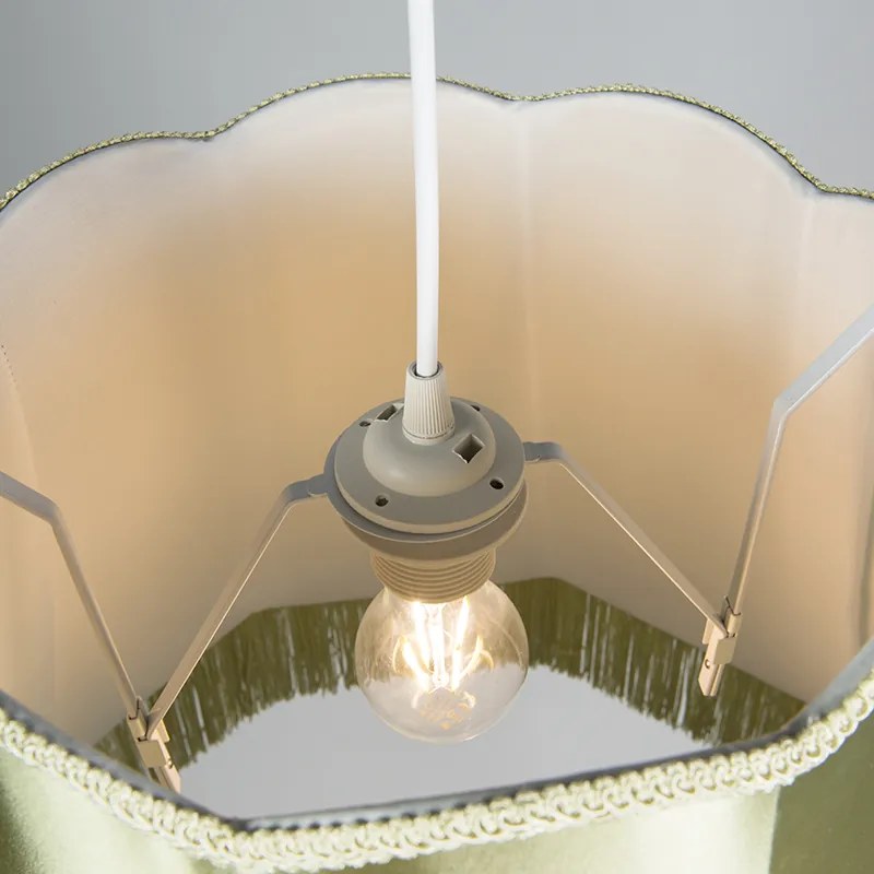 Sada 4 retro závesných svietidiel zelená 45 cm - Granny