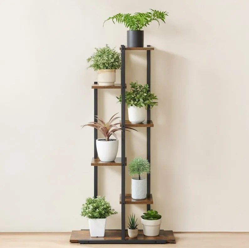 Stojan na květiny IKER dub/černý