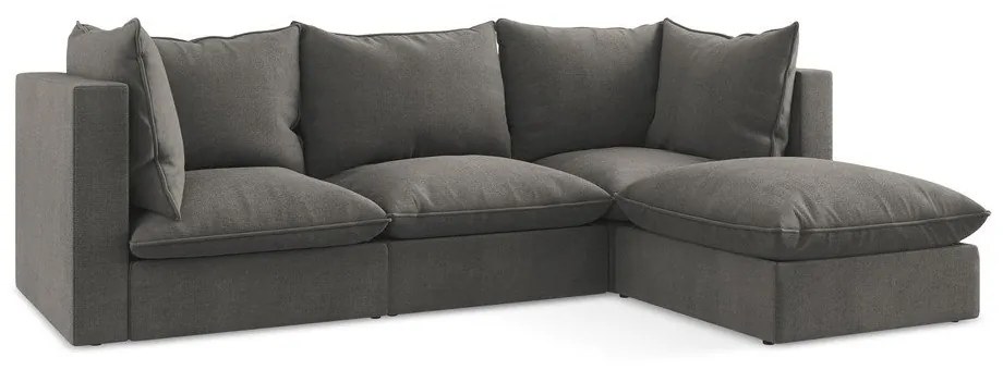 Tmavosivá rohová pohovka (pravý roh/s leňoškou) Manao – Makamii