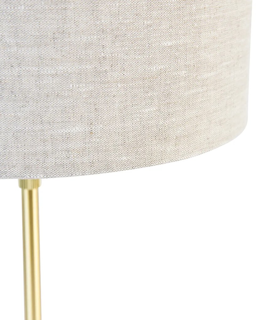 Stolná lampa zlatá nastaviteľná so svetlosivým tienidlom 35 cm - Parte