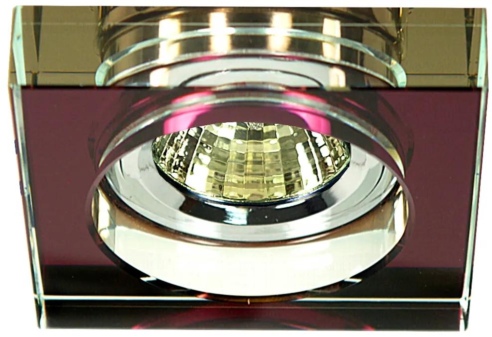 CLX Stropné moderné podhľadové osvetlenie AGATHA, 1xMR16, 50W, 9x9cm, hranaté, fialové