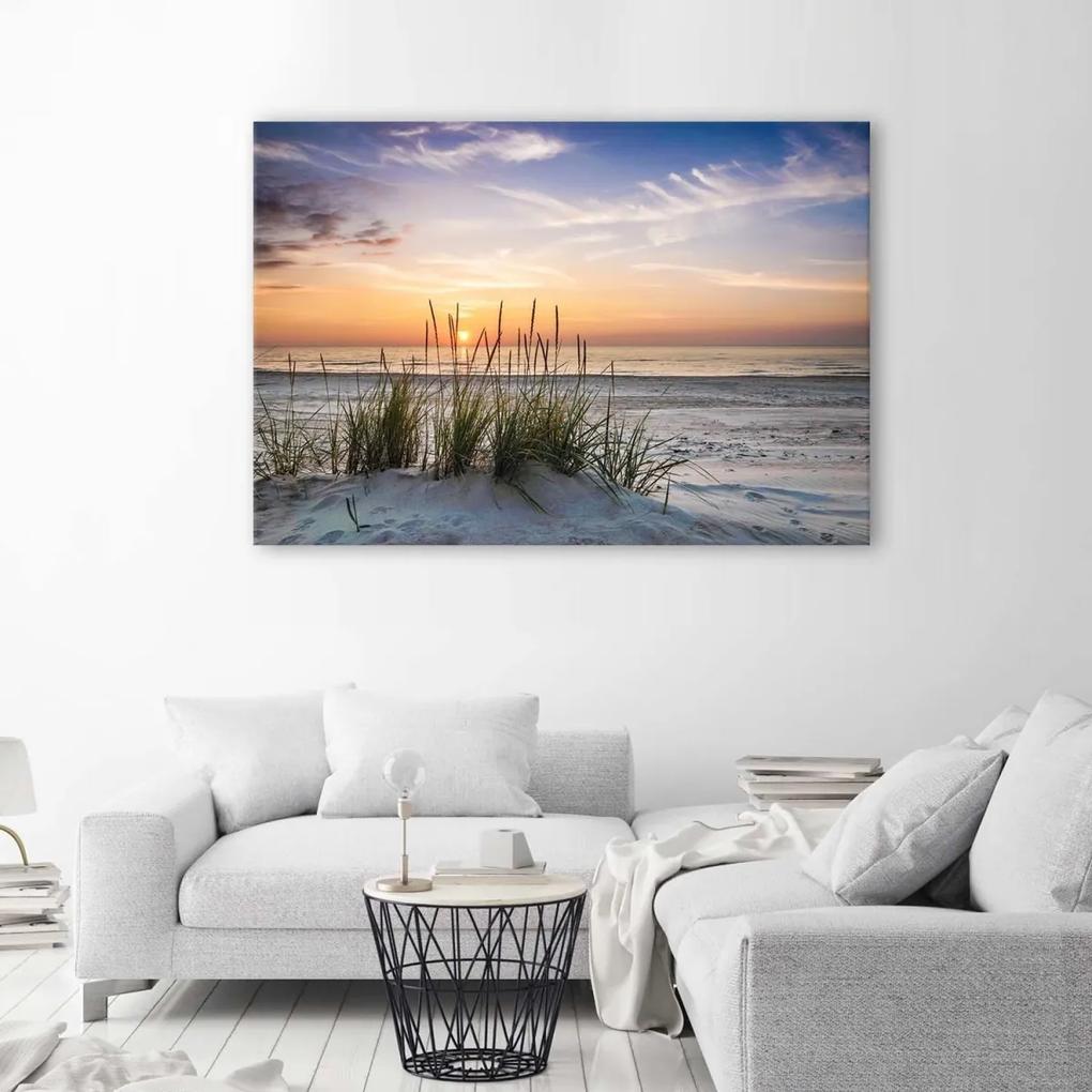 Obraz na plátně, Západ Slunce na Pláži - 90x60 cm