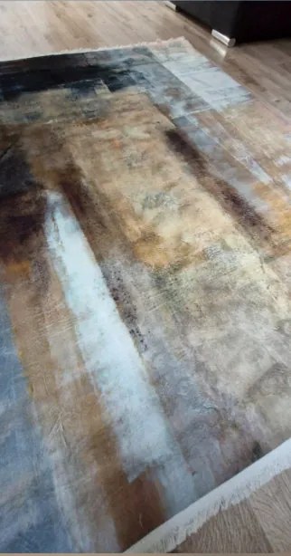 HU Sivo hnedo modrý moderný koberec VELVET WL087 Rozmer: 200x300 cm