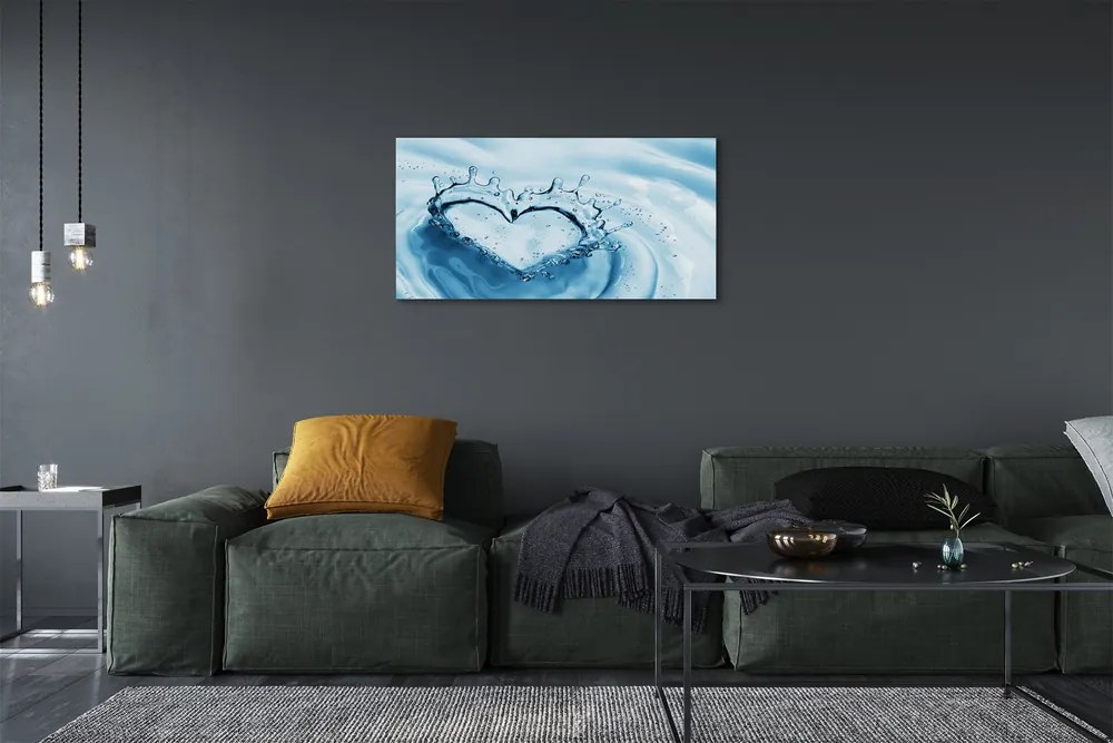 Obraz canvas Vodné kvapky srdce 120x60 cm