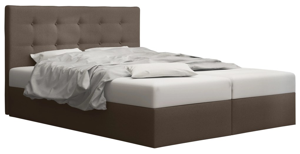 Manželská posteľ Boxspring 160 cm Duel 1 Comfort (hnedá) (s matracom a úložným priestorom). Vlastná spoľahlivá doprava až k Vám domov. 1055813