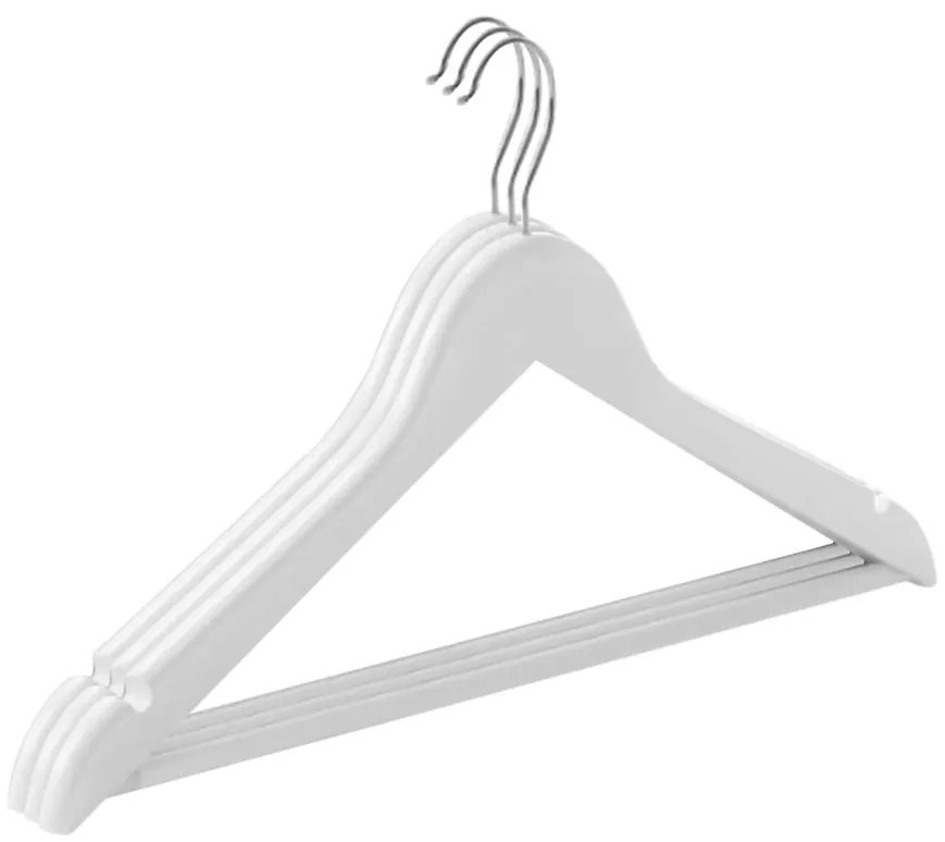 Vešiaky 3 ks drevené CRW03W-50