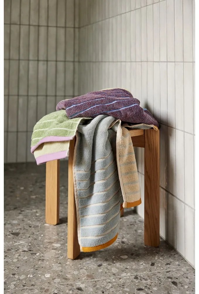 Modro-fialový bavlnený uterák Hübsch Dora, 50 x 100 cm