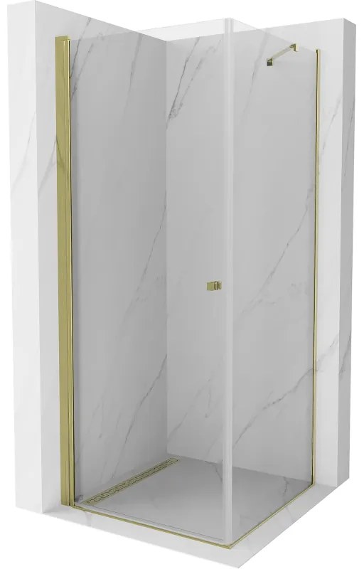 Mexen Pretoria sprchovací kút 90x90cm, číre sklo/zlatý profil, 852-090-090-50-00