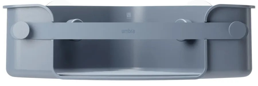 Rohová modrá kúpeľňová polička z recyklovaného plastu bez vŕtania Flex – Umbra