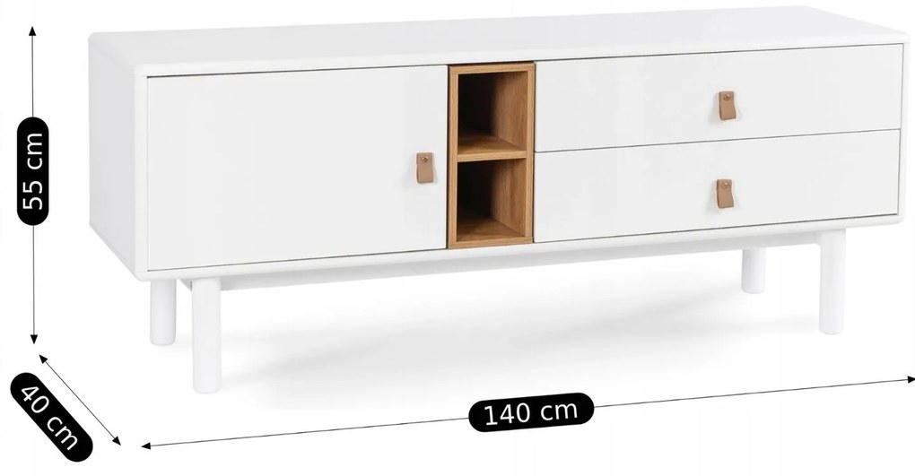 TV skrinka Apogeo (biela) . Vlastná spoľahlivá doprava až k Vám domov. 1119296