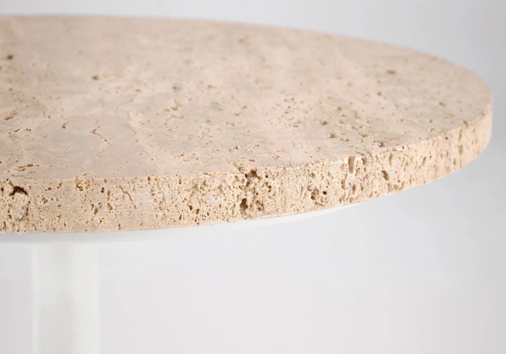 Konferenční stolek Traverso 35 cm travertin/bílý