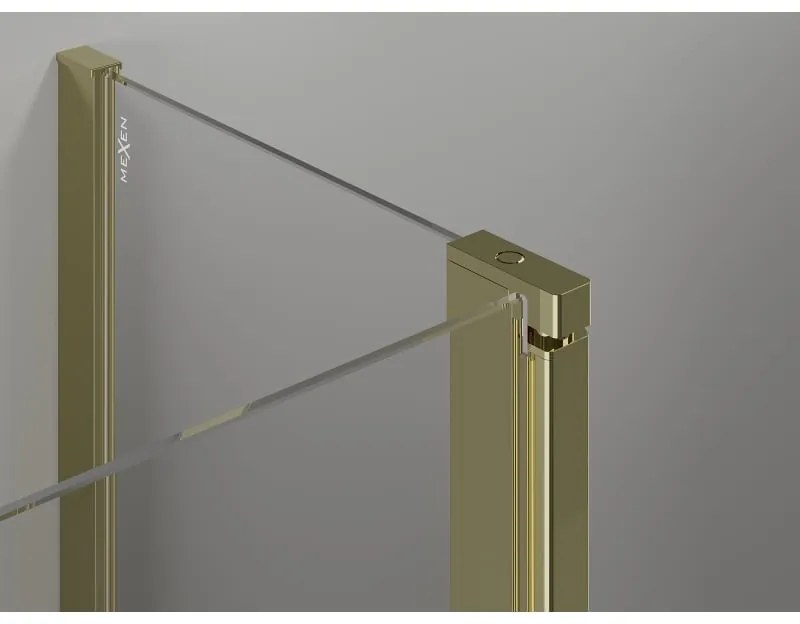 Mexen, Mexen Mist L Duo výklopný sprchový kút 95 x 95 cm, transparentný, zlatý - 8A4L-095-095-50-00