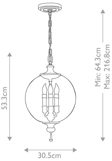 Elstead FE-ARGENTO-P - Luster na reťazi ARGENTO 3xE14/60W/230V