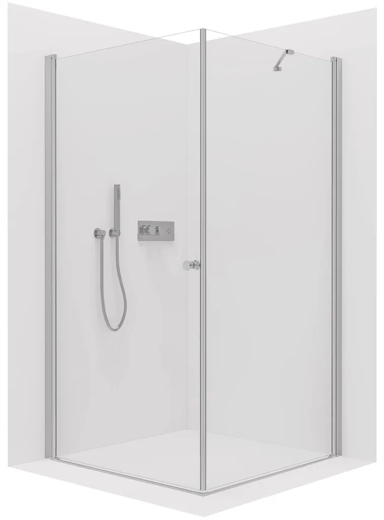 CERANO - Sprchovací kút Antelo L/P - 6 mm - chróm, transparentné sklo - 120x40 cm - krídlový, CER-CER-8050BD136