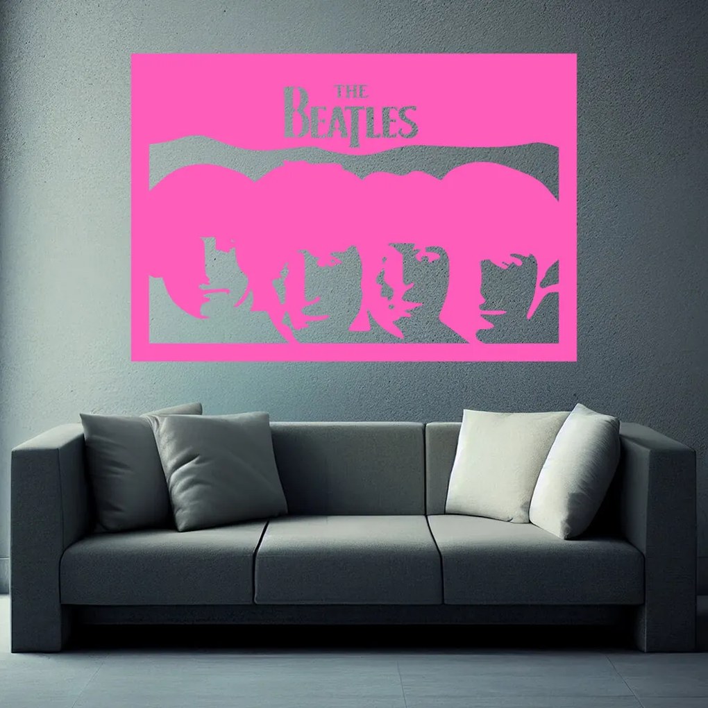 Veselá Stena Samolepka The Beatles Farba: růžová, Veľkosť: 100 x 69 cm