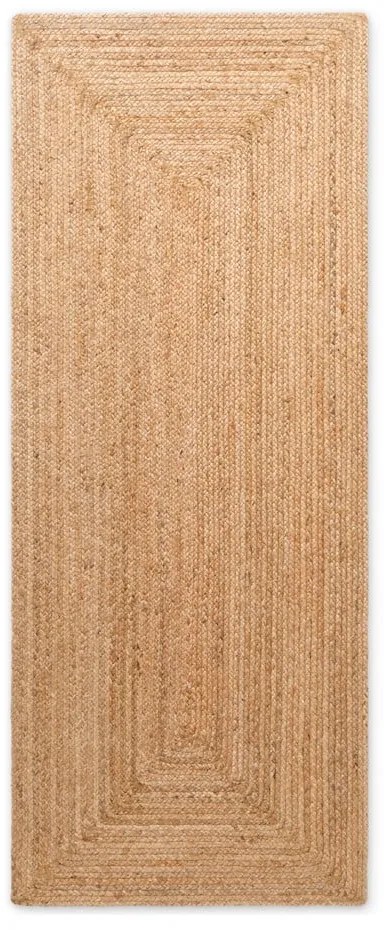 Obojstranný/ručne tkaný jutový behúň v prírodnej farbe 80x200 cm Sharmila Natural Brown – Hanse Home