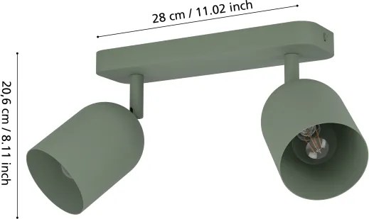 Eglo 44133 - Bodové svietidlo TILSTON 2xE14/40W/230V zelené