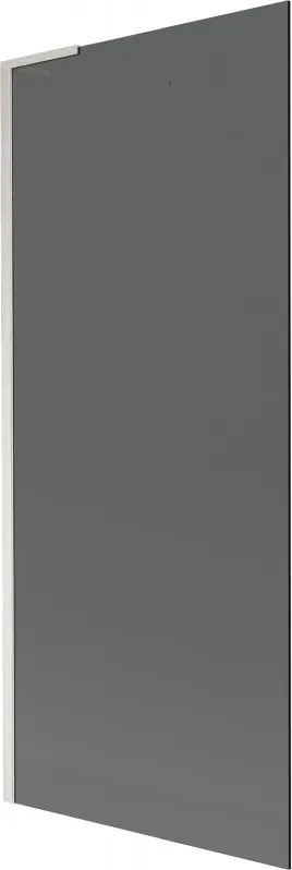 Mexen Next L, 1-krídlová vaňová zástena 80 x 150 cm, 6mm šedé sklo, 6mm číre sklo, profil brúsená oceľ, 895-080-000-03-40-97