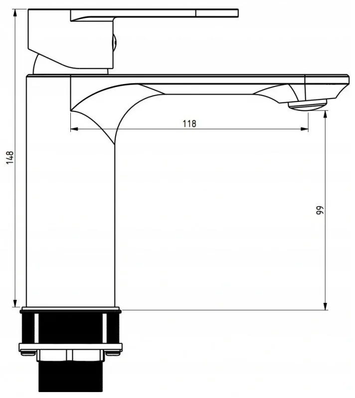 Mexen Milo, umývadlová batéria, čierna matná, 71300-70