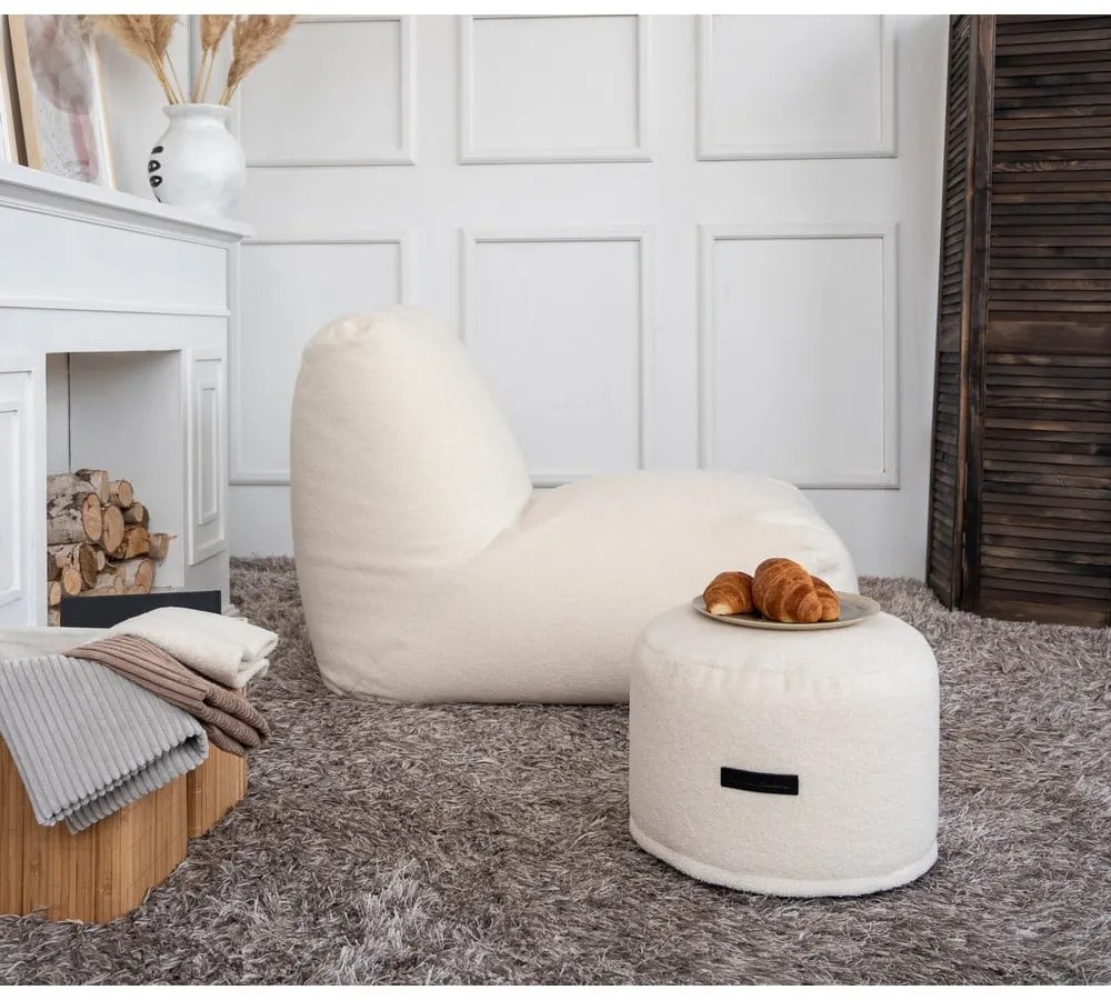 Svetlosivý sedací vak z textílie buklé Mini – SLOWDOWN